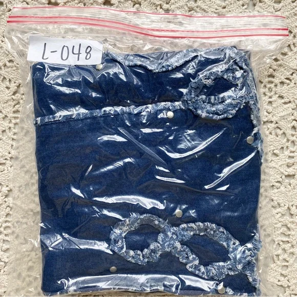 Reba Womens Denim Midi Skirt M Cowgirl Boho Festival Studded Pull On Cottagecore - Picture 9 of 9